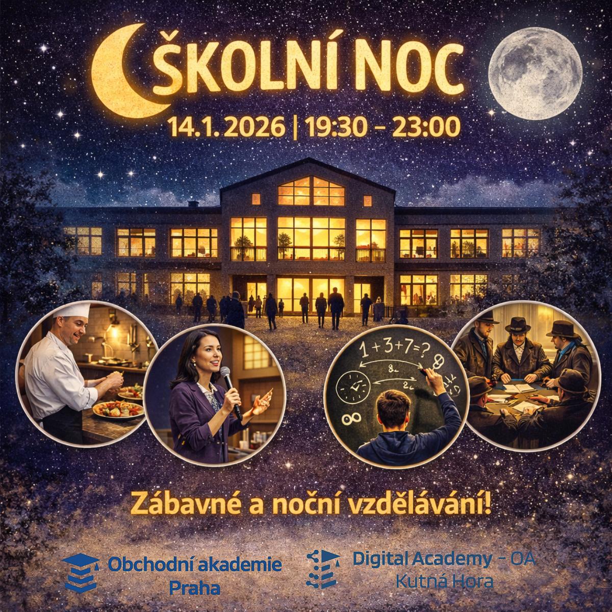 Školní noc Digital Academy - leták zadní strana