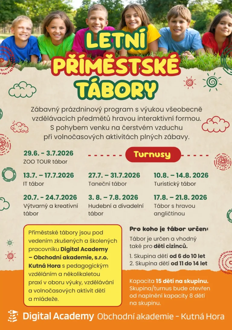 Leták Příměstské tábory 2026, Dahora